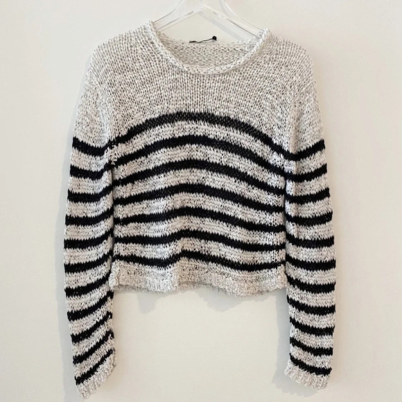 Alexander Wang Striped Crop Knit Sweater Small - Picture 5 of 6